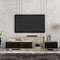 Supfirm Mordern TV Stand with quick assemble,wood grain and black easy open fabrics drawers for TV Cabinet,can be assembled in Lounge Room, Living Room or Bedroom,High quality furniture - Supfirm