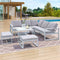 [Not allowed to sell to Wayfair]U_Style Industrial Style Outdoor Sofa Combination Set With 2 Love Sofa,1 Single Sofa,1 Table,2 Bench - Supfirm