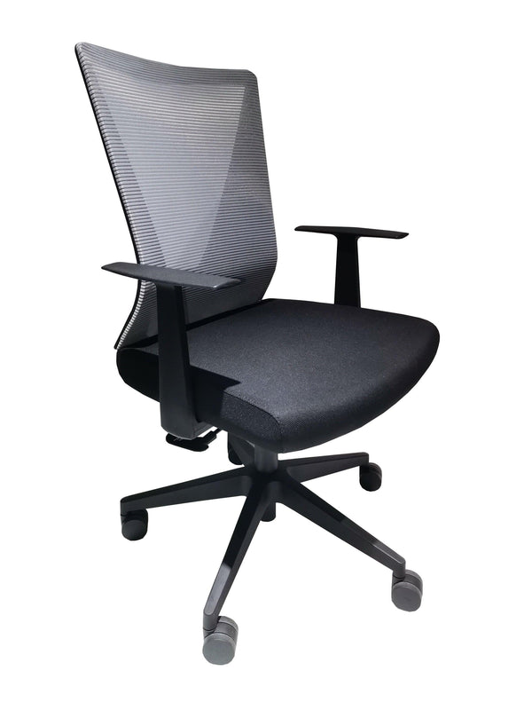 Office Chair Armin, Nylon Base Black, Fixed Armrest, Black Wengue/ Smoke Finish - Supfirm