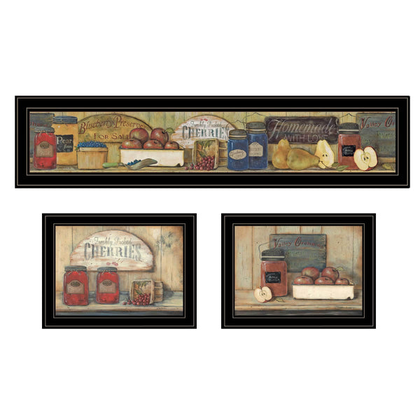 Supfirm Trendy Decor 4U "Country Kitchen" Framed Wall Art, Modern Home Decor 3 Piece Vignette for Living Room, Bedroom & Farmhouse Wall Decoration by Pam Britton - Supfirm