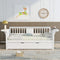 Twin Wooden Daybed with Trundle Bed , Sofa Bed for Bedroom Living Room, White - Supfirm