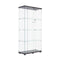 Supfirm Two Door Glass Cabinet Glass Display Cabinet with 4 Shelves, Black - Supfirm