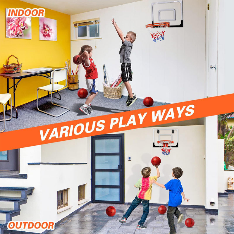 Supfirm Pro Room Basketball Hoop Over The Door - Wall Mounted Basketball Hoop Set - Indoor Basketball Hoop With Ball and Air Pump