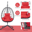 Supfirm Egg Chair with Stand Indoor Outdoor Swing Chair Patio Wicker Hanging Egg Chair Hanging Basket Chair Hammock Chair with Stand for Bedroom Living Room Balcony