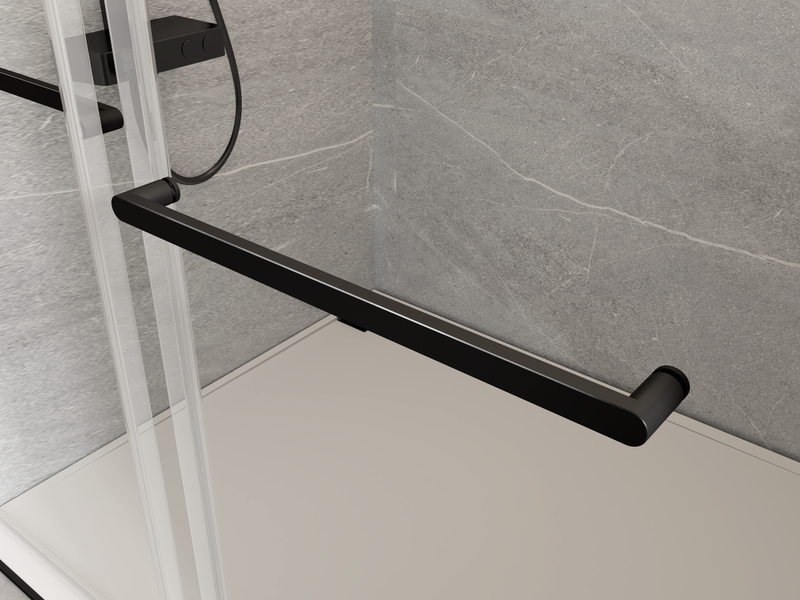 Supfirm Elan 68 to 72 in. W x 76 in. H Sliding Frameless Soft-Close Shower Door with Premium 3/8 Inch (10mm) Thick Tampered Glass in Matte Black23D02-72MB
