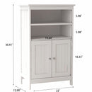 Supfirm Bathroom Floor Cabinet Freestanding 2 Doors and 2 shelfs Wood Storage Organizer Cabinet for Bathroom and Living Room-White
