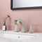Supfirm Widespread 2 Handles Bathroom Faucet with Pop Up Sink Drain Brushed Nickel