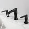 Supfirm 2 Handle 3 Hole Widespread Matte Black Waterfall Bathroom Faucet,8 inch Vanity Sink Faucet