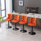 A&A Furniture,Swivel Velvet Barstools Adjusatble Seat Height from 25-33 Inch,17.7inch base, Modern Upholstered Bar Stools with Backs Comfortable Tufted for Home Pub and Kitchen Island,Orange,Set of 2 - Supfirm