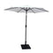 Supfirm 8.8 feet Outdoor Aluminum Patio Umbrella, Patio Umbrella, Market Umbrella with 42 Pound Square Resin Umbrella Base, Push Button Tilt and Crank lift, Creme