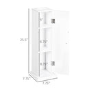 Supfirm Toilet Paper Cabinet, Small Bathroom Corner Floor Cabinet with Doors and Shelves, Thin Storage Bathroom Organizer for Paper Shampoo, White