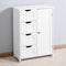 Supfirm White Bathroom Storage Cabinet, Floor Cabinet with Adjustable Shelf and Drawers