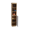 Supfirm Bathroom Cabinet, Storage Cabinet with 3 Open Shelves & Single Door, Floor Freestanding Tall Linen Cabinet, Narrow Corner Organizer for Bathroom, Living Room, Oak