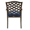 Supfirm Outdoor Patio Aluminum Dining Arm Chair With Cushion, Set of 2, Navy Blue