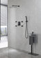Supfirm Shower System, 10-Inch Matte Black Full Body Shower System with Body Jets, Square Rainfall Shower Head, Handheld Shower, and 3 Functions Pressure Balance Shower Valve, Bathroom Luxury Faucet Set.