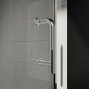 Supfirm 36 In. to 37-3/8 In. x 72 In Semi-Frameless Pivot Shower Door in Chrome With Clear Glass