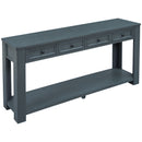 Supfirm TREXM Console Table/Sofa Table with Storage Drawers and Bottom Shelf for Entryway Hallway (Navy)