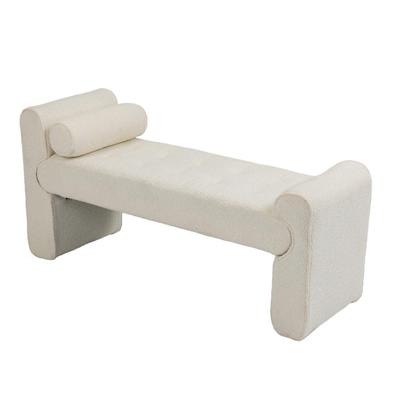 COOLMORE Modern Ottoman Bench, Bed stool made of loop gauze, End Bed Bench, Footrest for Bedroom, Living Room, End of Bed, Hallway - Supfirm