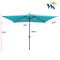 Supfirm 10 x 6.5t Rectangular Patio Solar LED Lighted Outdoor Umbrellas with Crank and Push Button Tilt for Garden Backyard Pool Swimming Pool
