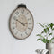 Supfirm 18" x 29" Antique White Oval Wall Clock, Traditional Vintage Home Decor Clock