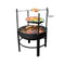 Supfirm Fire Pit with 2 Grill, Round Metal Wood Burning Firepit with Surrounding Removable Cooking Grill, Unique Design for Camping, Outdoor Heating, Bonfire, and Picnic