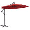 Supfirm 10 FT Solar LED Patio Outdoor Umbrella Hanging Cantilever Umbrella Offset Umbrella Easy Open Adustment with 32 LED Lights