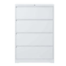 Supfirm Lateral File Cabinet 4 Drawer, White Filing Cabinet with Lock, Lockable File Cabinet for Home Office, Locking Metal File Cabinet for Legal/Letter/A4/F4 Size