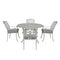 Supfirm Stylish Outdoor Aluminum 5-Piece Round Dining Set, Basalt