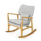 Supfirm Solid Wood Rocking Chair with Light Gray Linen Cushion