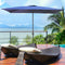 Supfirm Large Blue Outdoor Umbrella 10ft Rectangular Patio Umbrella For Beach Garden Outside Uv Protection