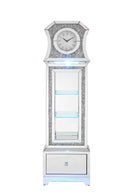 Supfirm ACME Noralie GRANDFATHER CLOCK W/LED Mirrored & Faux Diamonds AC00350