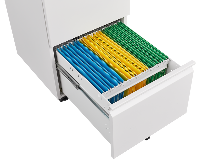 Supfirm Metal 2 Drawer Mobile File Cabinet with Lock, Under Desk Office Steel Filing Cabinet, 25.6''H Legal/Letter Size Files Storage Cabinet,Black
