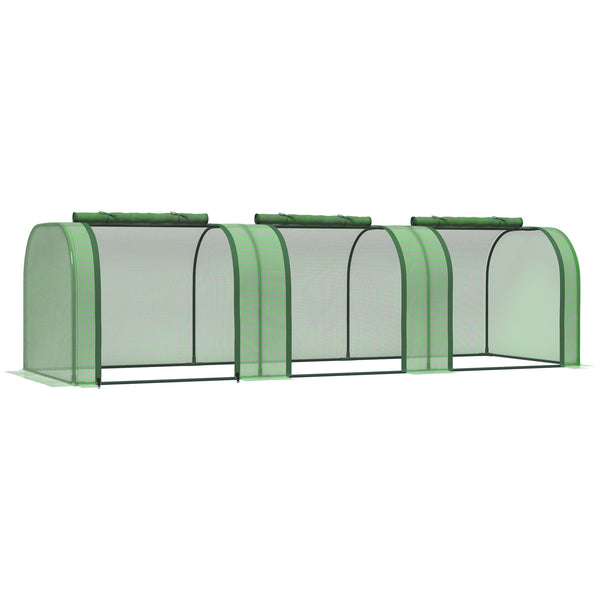 Supfirm 10' x 3' x 2.5' Mini Greenhouse, Portable Tunnel Green House with Roll-Up Zippered Doors, UV Waterproof Cover, Steel Frame, Green