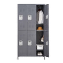 Supfirm 6 Door 72"H Metal Lockers With Lock for Employees,Storage Locker Cabinet  for Home Gym Office School Garage,Gray