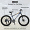 Supfirm S24109 Elecony 24 Inch Fat Tire Bike Adult/Youth Full 7 Speeds Mountain Bike, Dual Disc Brake, High-Carbon Steel Frame, Front Suspension, Mountain Trail Bike, Urban Commuter City Bicycle