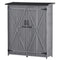 Supfirm TOPMAX Outdoor 5.3ft Hx4.6ft L Wood Storage Shed Tool Organizer,Garden Shed, Storage Cabinet with Waterproof Asphalt Roof, Double Lockable Doors, 3-tier Shelves for Backyard, Gray
