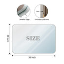 36x30inch Glossy Brushed Silver Rounded Corner Rectangle Wall Mirror For Bathroom Metal Frame Wall Mounted Bathroom Mirror Home Decor Corner Hangs Farmhouse Mirror(Horizontal & Vertical) - Supfirm