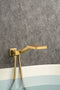 Supfirm Waterfall Tub Faucet Wall Mount Roman Tub Filler Chrome Single Handle Brass Bathroom Bathtub Faucet with Hand Shower