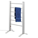 Supfirm Electric Heated Towel Rack for Bathroom, Wall Mounted Towel Warmer, 6 Stainless Steel Bars Drying Rack