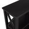 Supfirm TREXM Console Table with 3-Tier Open Storage Spaces and "X" Legs, Narrow Sofa Entry Table for Living Room, Entryway and Hallway (Black)