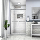 Supfirm Shower Door 48" W x 76"H Semi-Frameless Bypass Sliding Shower Enclosure, Brushed Nickel