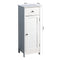 Supfirm Bathroom Floor Cabinet Storage Organizer Set with Drawer and Single Shutter Door Wooden White