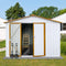 Supfirm Metal garden sheds 6ftx8ft outdoor storage sheds White+Yellow