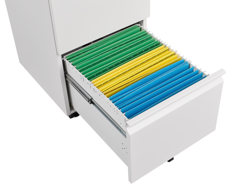 Supfirm Metal 2 Drawer Mobile File Cabinet with Lock, Under Desk Office Steel Filing Cabinet, 25.6''H Legal/Letter Size Files Storage Cabinet,Black