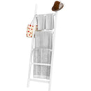 Supfirm Blanket Ladder, 5-Layer Towel Racks, Blanket Holder with Anti-Slip Construction Home Decor, Decorative Blanket, Quilt, Towel, Scarf Ladder Shelves for Livingroom, Bedroom, Bathroom, White