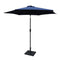 Supfirm 8.8 feet Outdoor Aluminum Patio Umbrella, Patio Umbrella, Market Umbrella with 42 Pound Square Resin Umbrella Base, Push Button Tilt and Crank lift, Navy Blue
