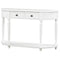 Supfirm TREXM Retro Circular Curved Design Console Table with Open Style Shelf Solid Wooden Frame and Legs Two Top Drawers (White, OLD SKU: WF298768AAK)