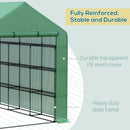 Supfirm Walk-in Greenhouse for Outdoors with Roll-up Zipper Door, 18 Shelves, PE Cover, Small & Portable Build, Heavy Duty Humidity Seal, 95.25" x 70.75" x 82.75", Green