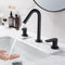 Supfirm Two-Handle Widespread Bathroom Faucet in Matte Black