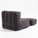 Fluffy bean bag chair, comfortable bean bag for adults and children, super soft lazy sofa chair with memory foam and ottoman, indoor modern focus bean bag chair for living room, bedroom, apartment - Supfirm